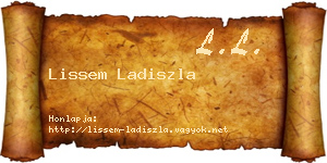 Lissem Ladiszla névjegykártya